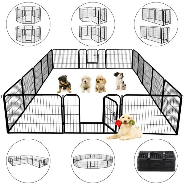 Yaheetech Dog Playpen 16 Panels 24 Inch