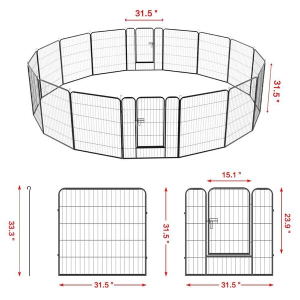 Yaheetech Dog Playpen 16 Panels 32 Inch