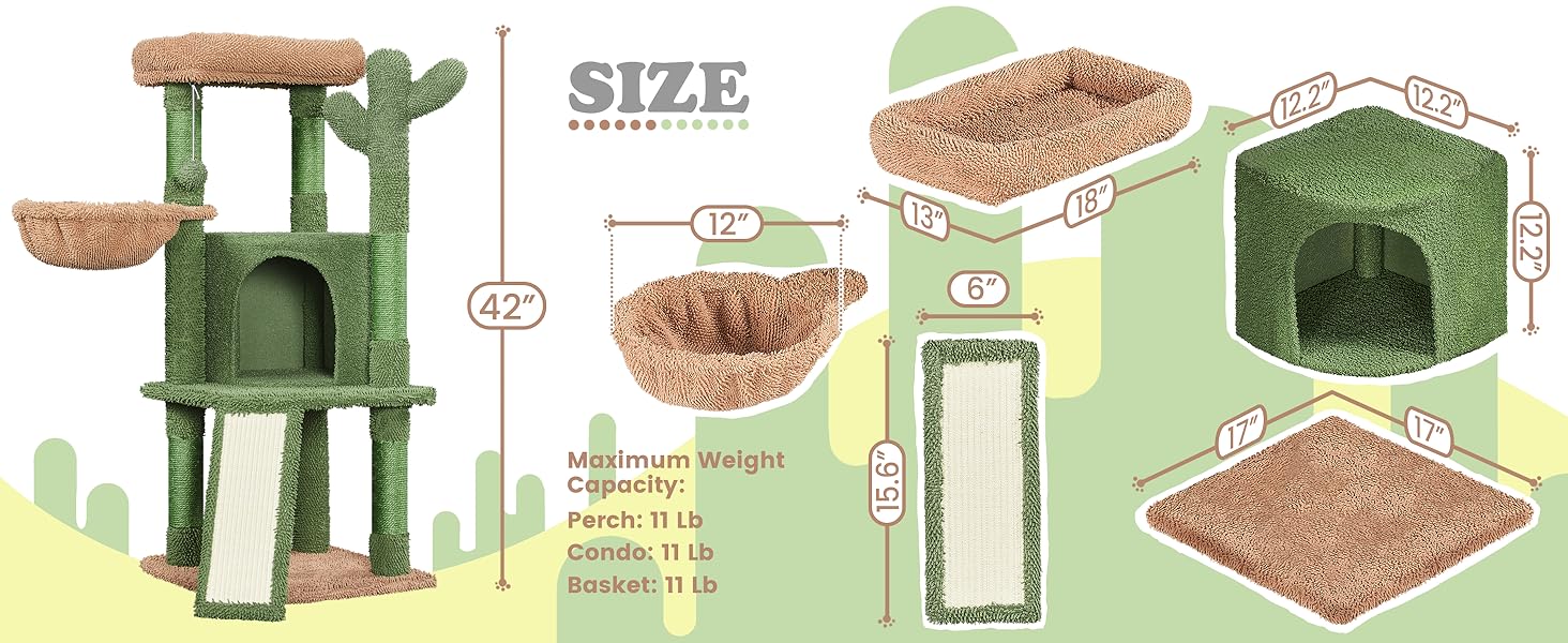 42″ H Cactus Cat Tree