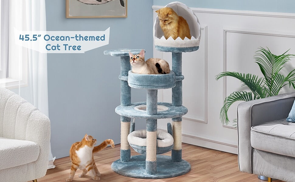 yaheetech 79 in plush cat tree & condo